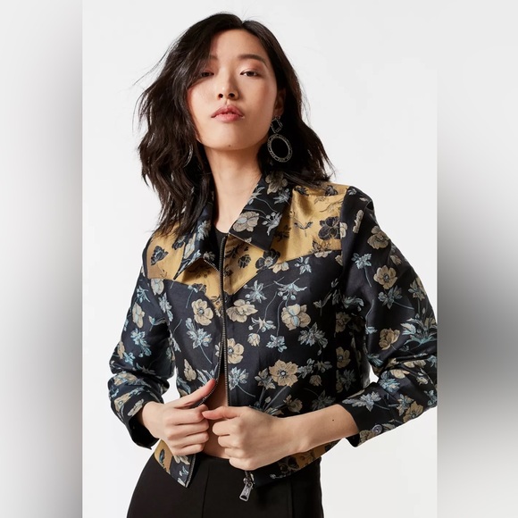 Urban Outfitters Western Colorblock Floral Gas Jacket - Picture 1 of 10